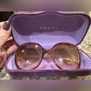 Gucci | Accessories | Gucci Browngold Gg026s Oversized  display picture 1